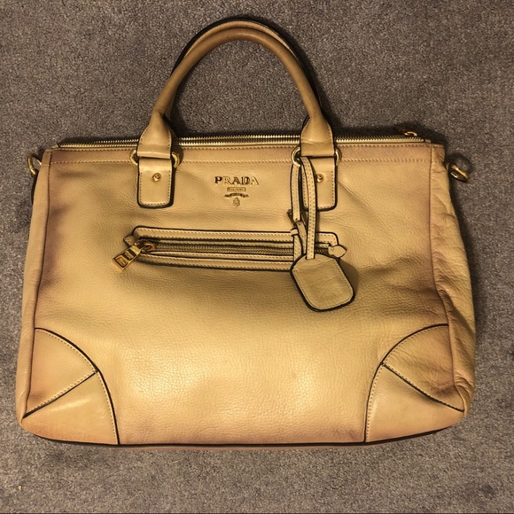 Prada Beige Double Zip Ombré Tote - Picture 1 of 15